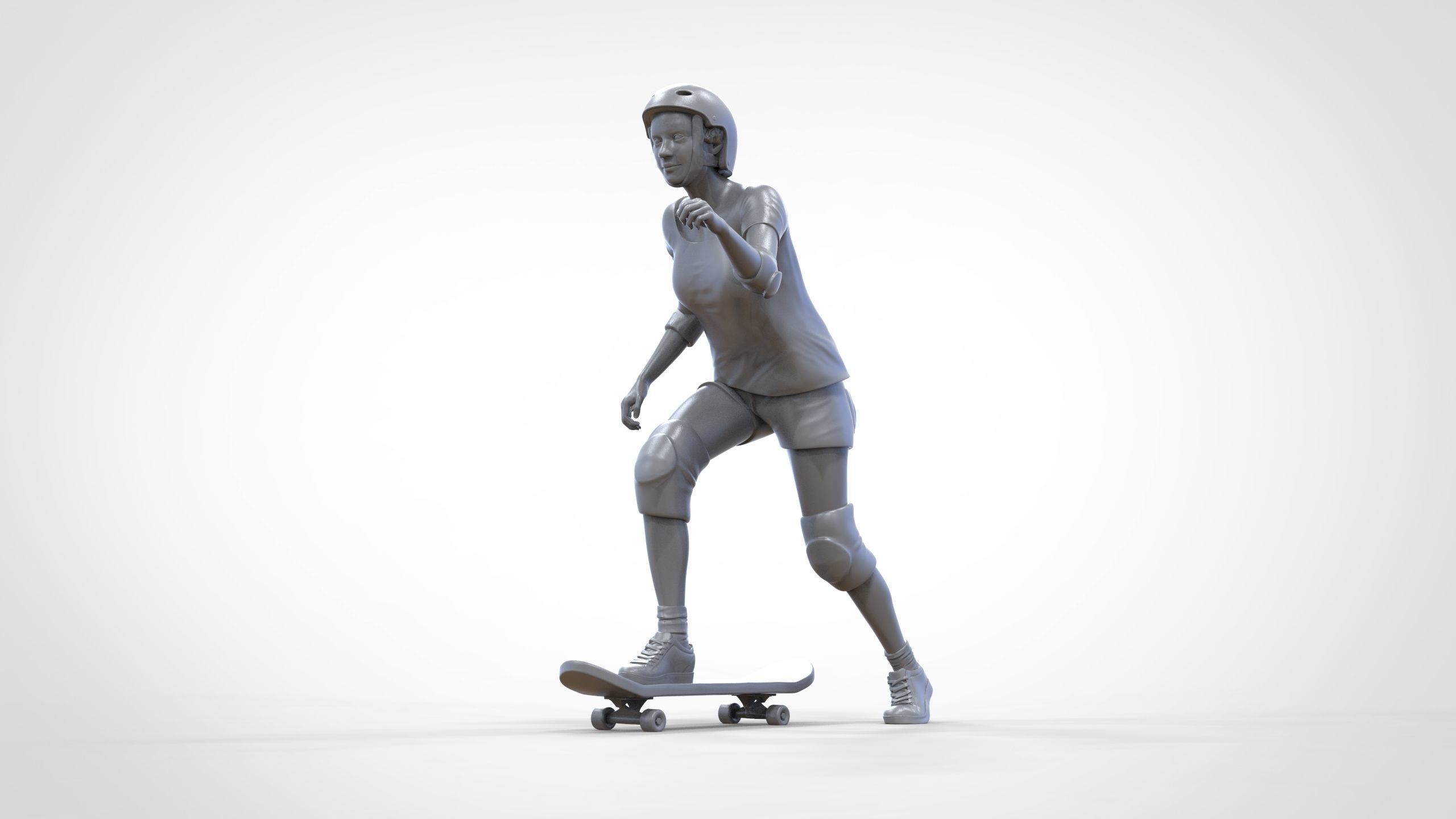 N2 Skateboarder Skateboarding with Skateboard 3D print model_40