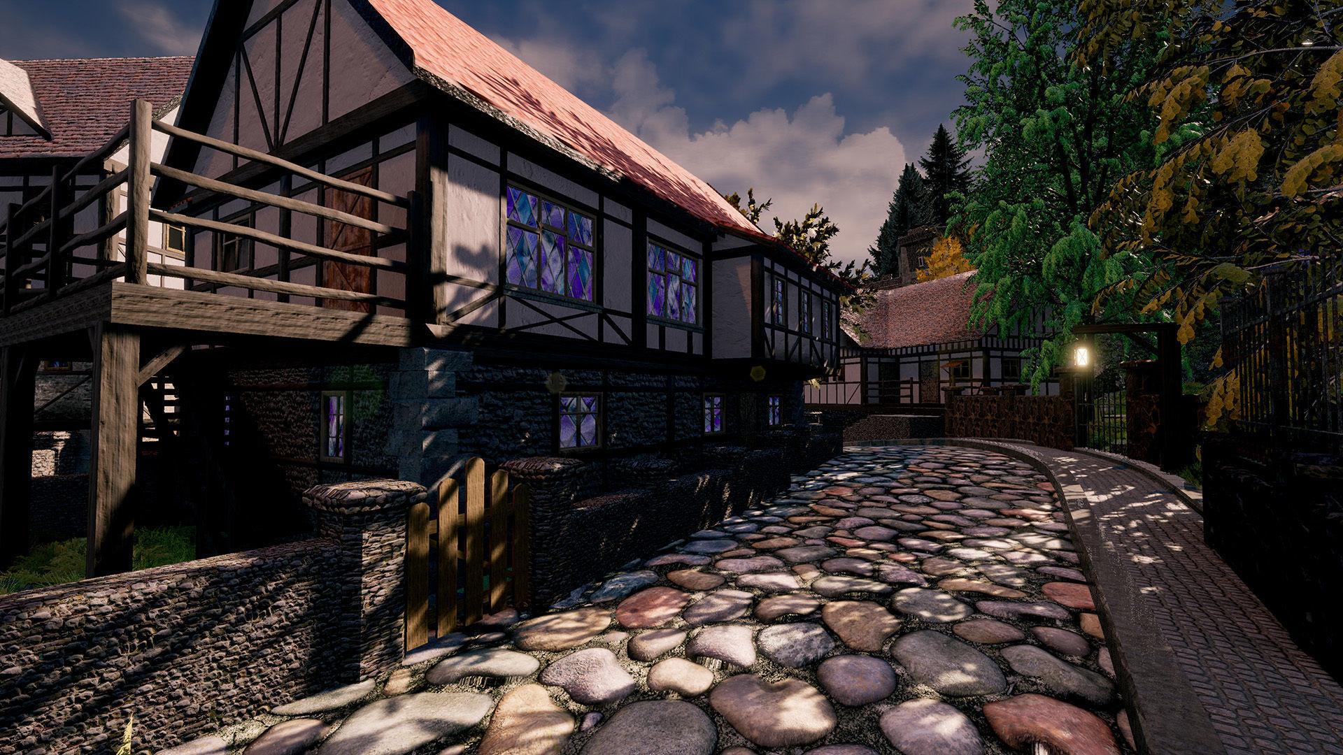 Medieval Modular Building Environment Houses Castle and Farmland Low-poly 3D model_2