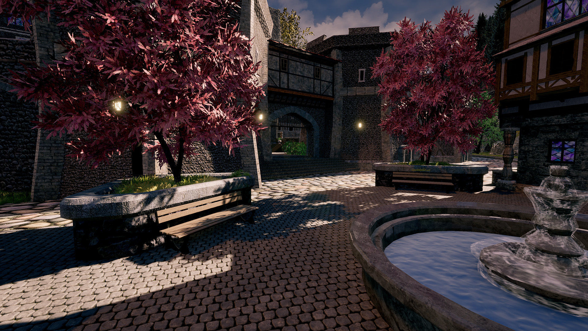 Medieval Modular Building Environment Houses Castle and Farmland Low-poly 3D model_3