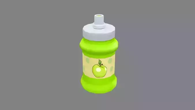 Cartoon seasoning - green apple sauce - jam - juice 