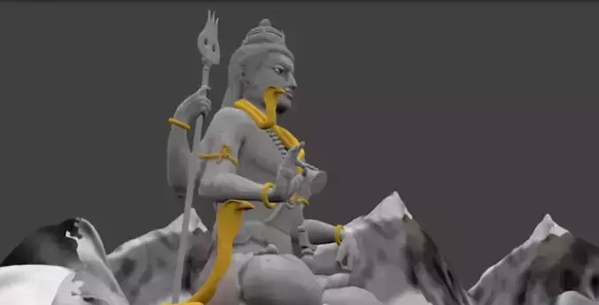 kailash parvat with bholenath snake water and animation Texture