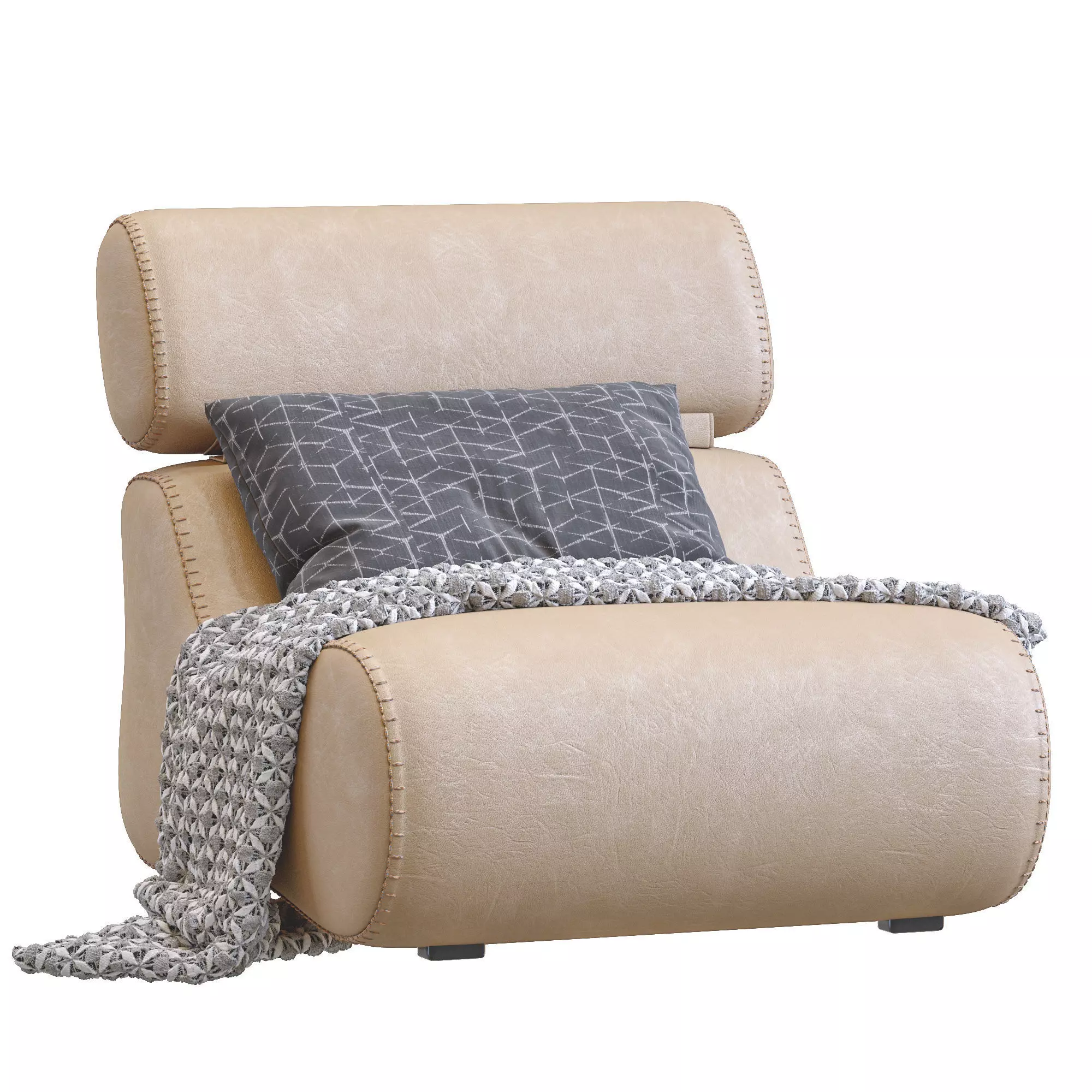 Leather Armchair Fauteuil Club 3D model