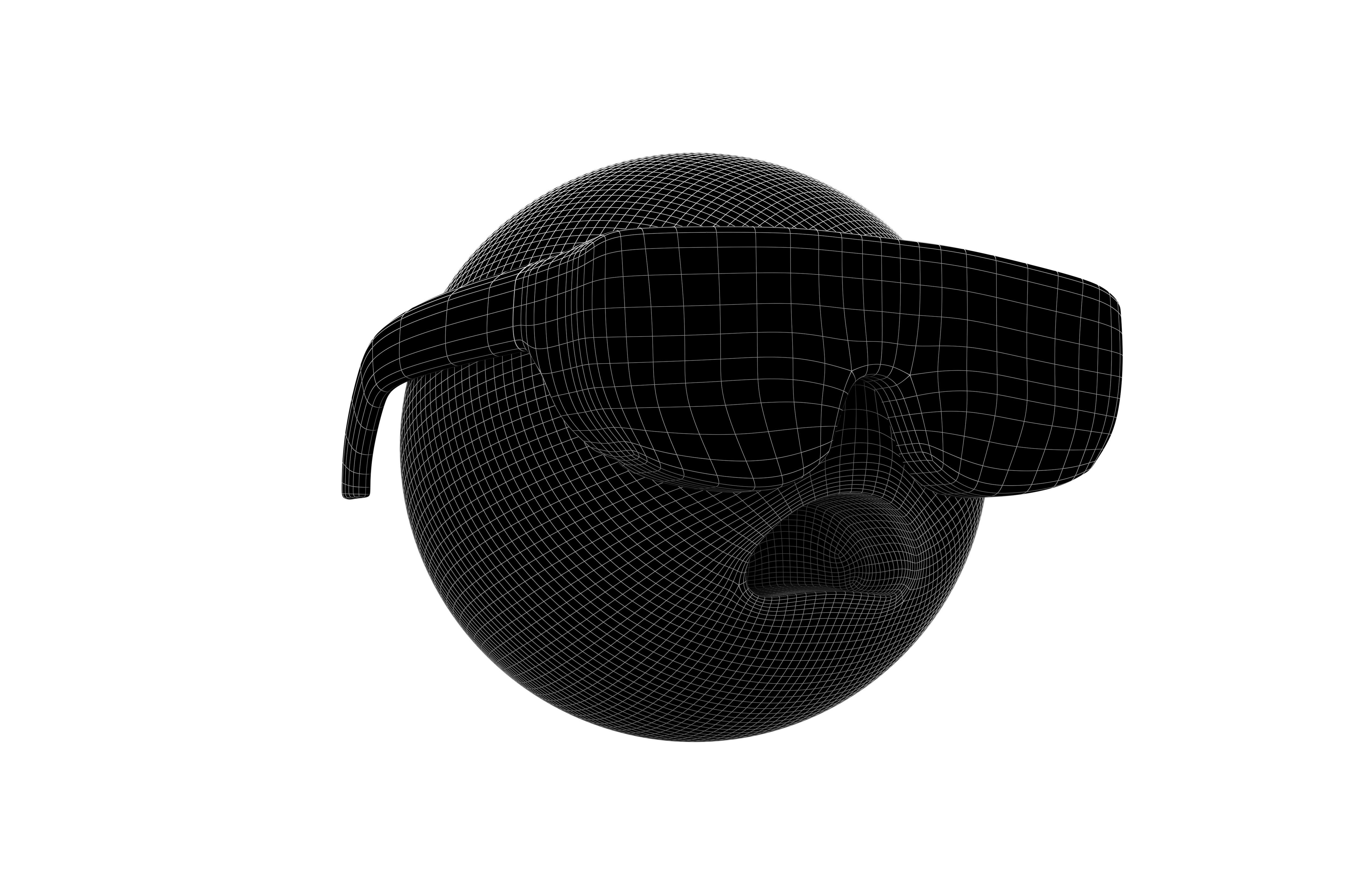 Frowning Face With Safety Glasses v1 005 Low-poly 3D model_7