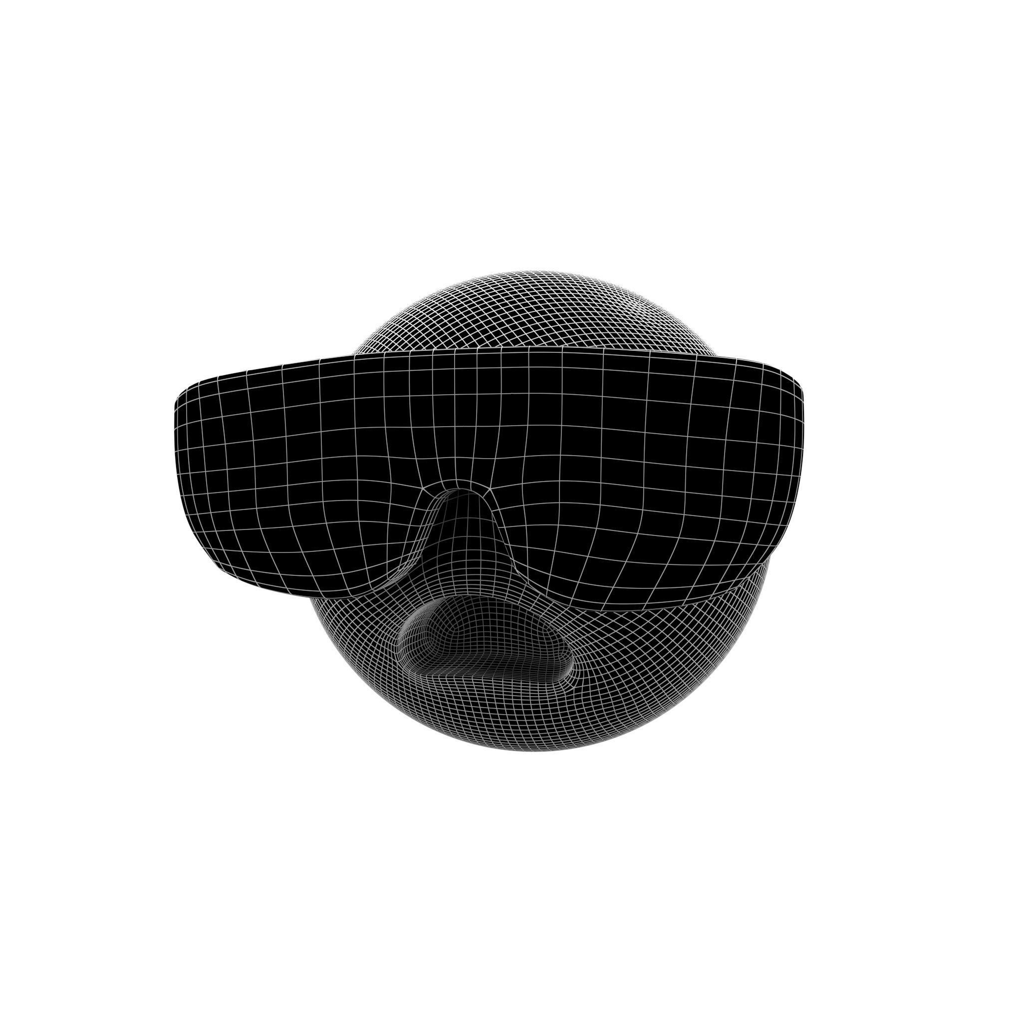 Frowning Face With Safety Glasses v1 005 Low-poly 3D model_4