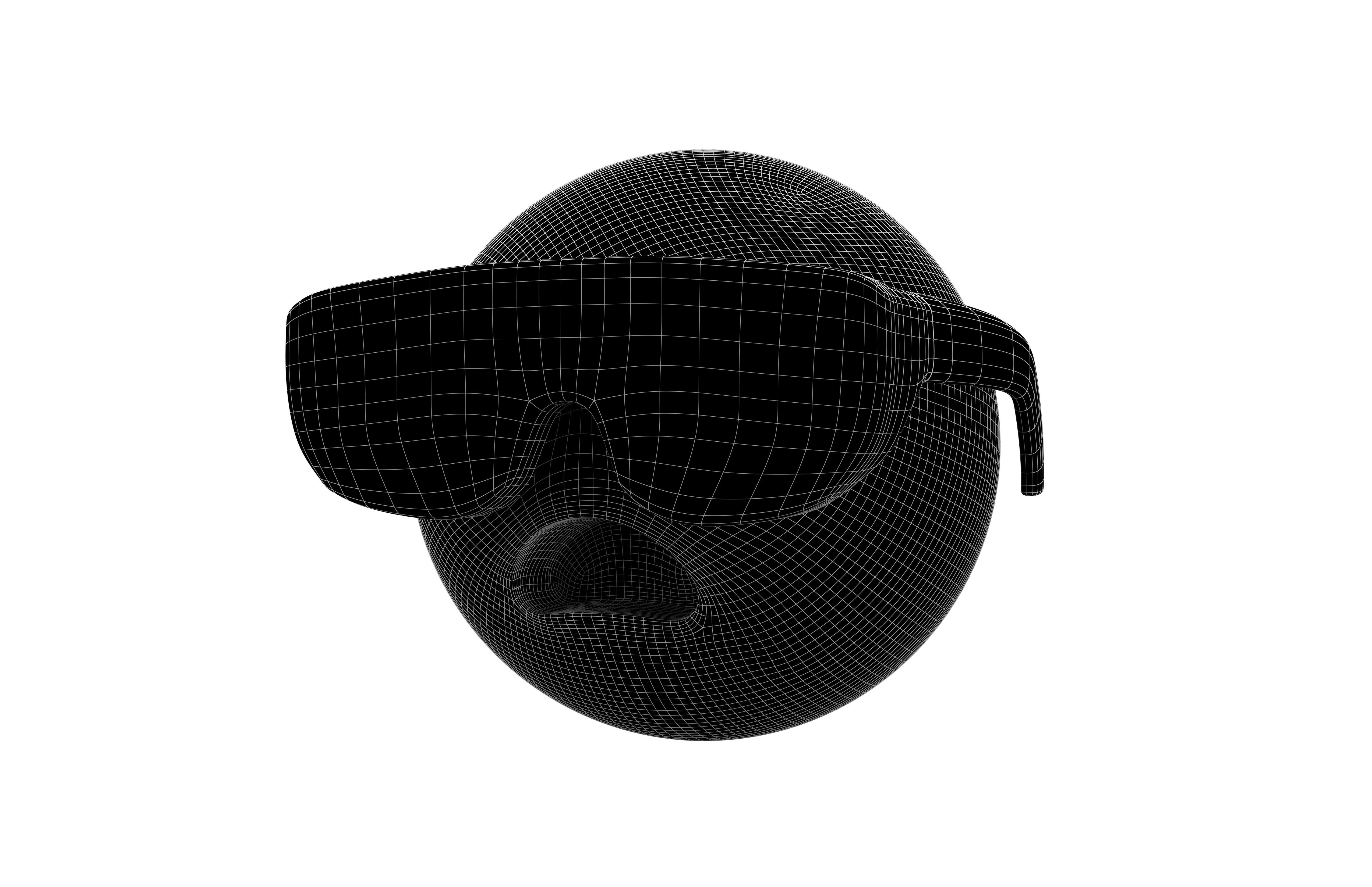 Frowning Face With Safety Glasses v1 005 Low-poly 3D model_5