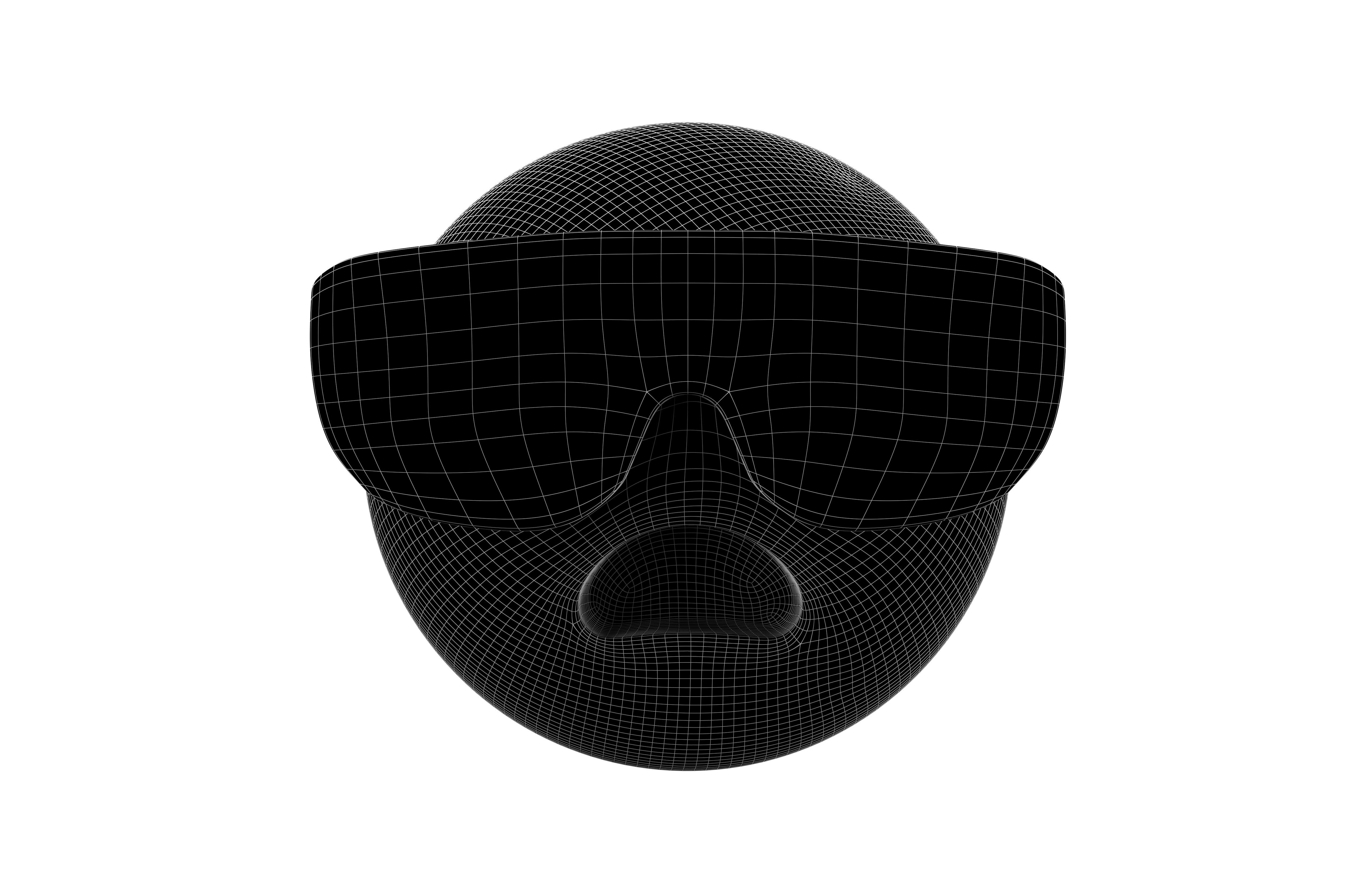 Frowning Face With Safety Glasses v1 005 Low-poly 3D model_6