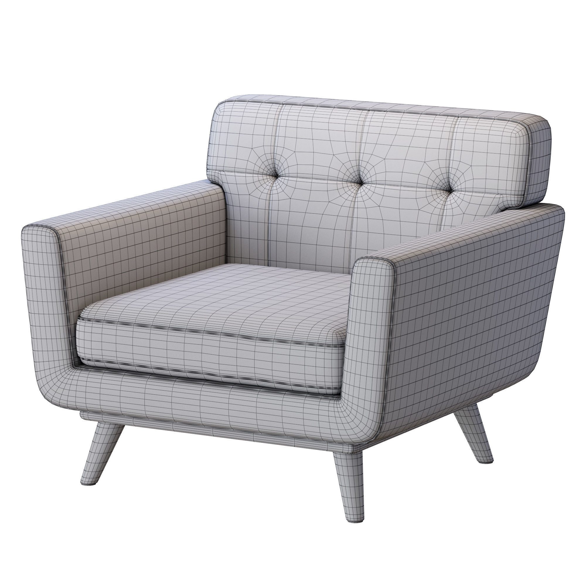 Engage Armchair in Azure 3D model_7