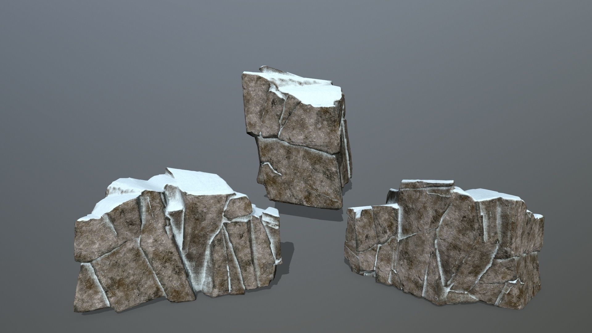 snow rocks Low-poly 3D model_8