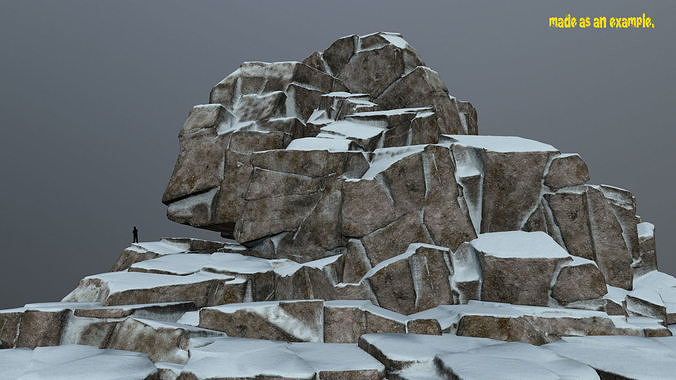 snow rocks  Low-poly 3D model