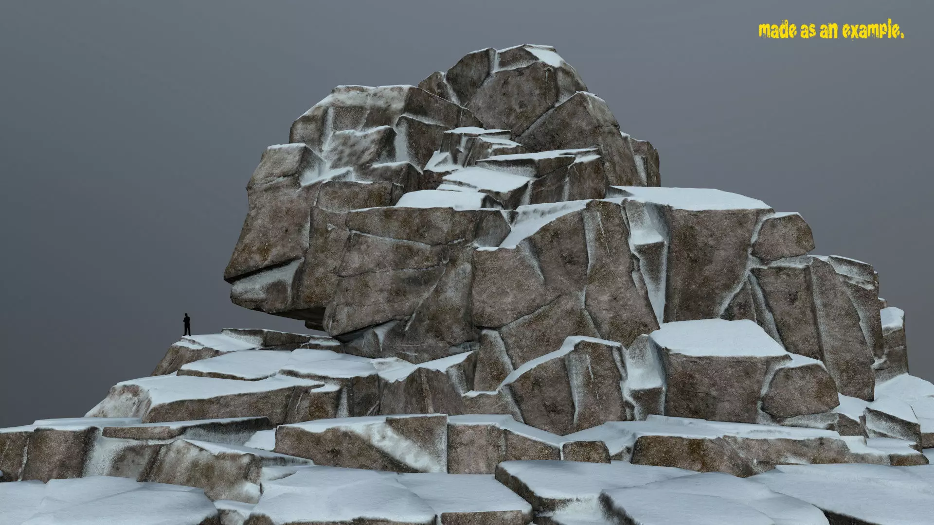 snow rocks Low-poly 3D model_0