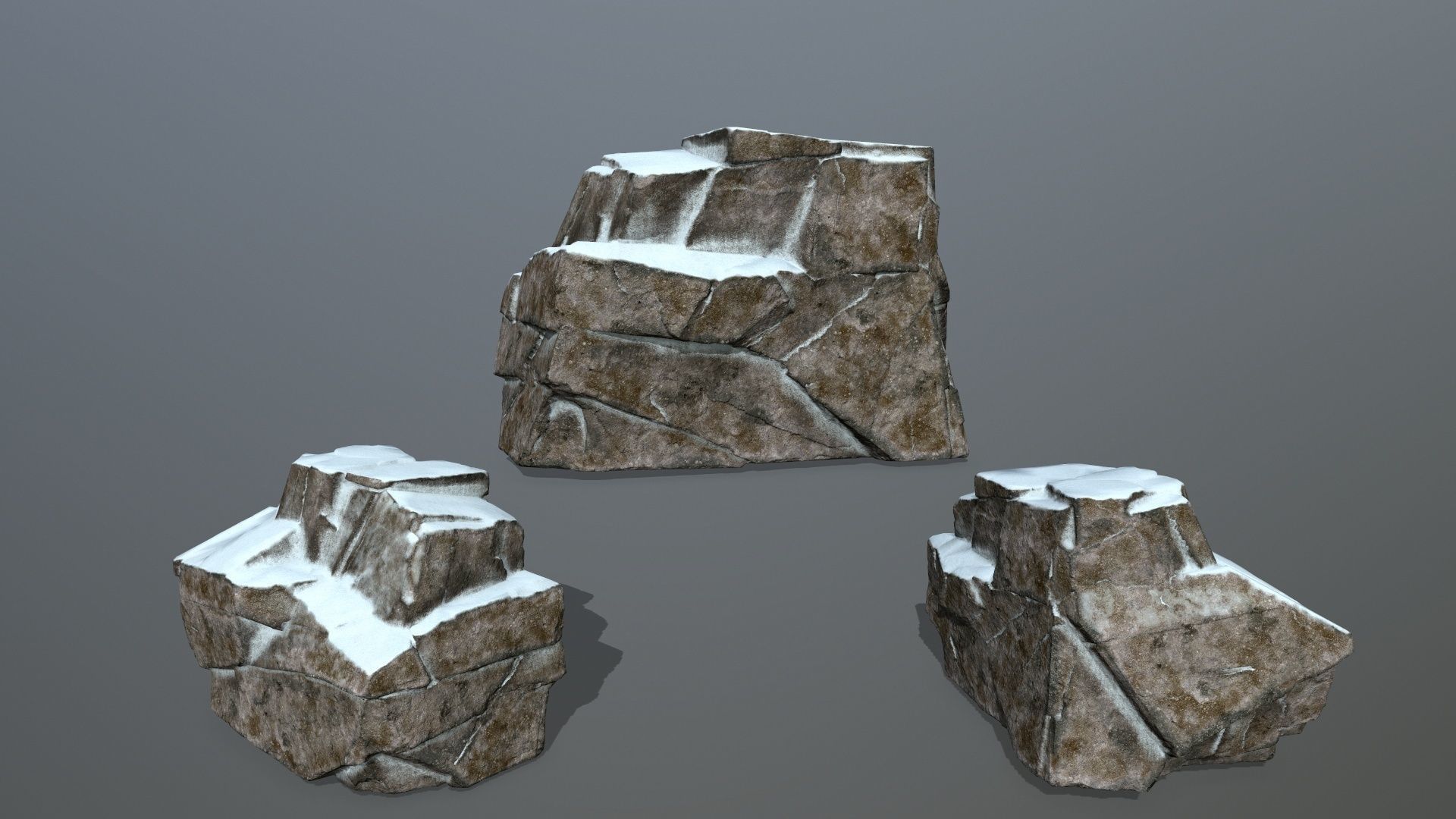 snow rocks Low-poly 3D model_13