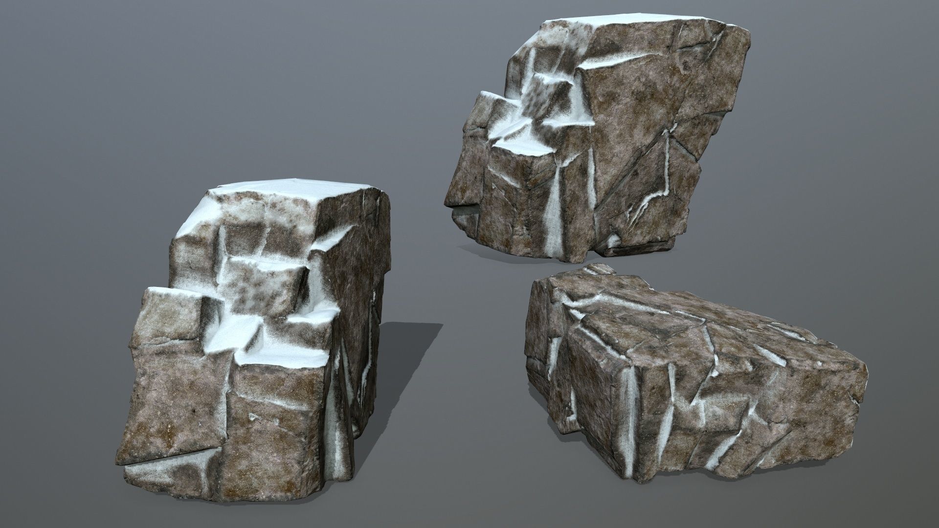 snow rocks Low-poly 3D model_10