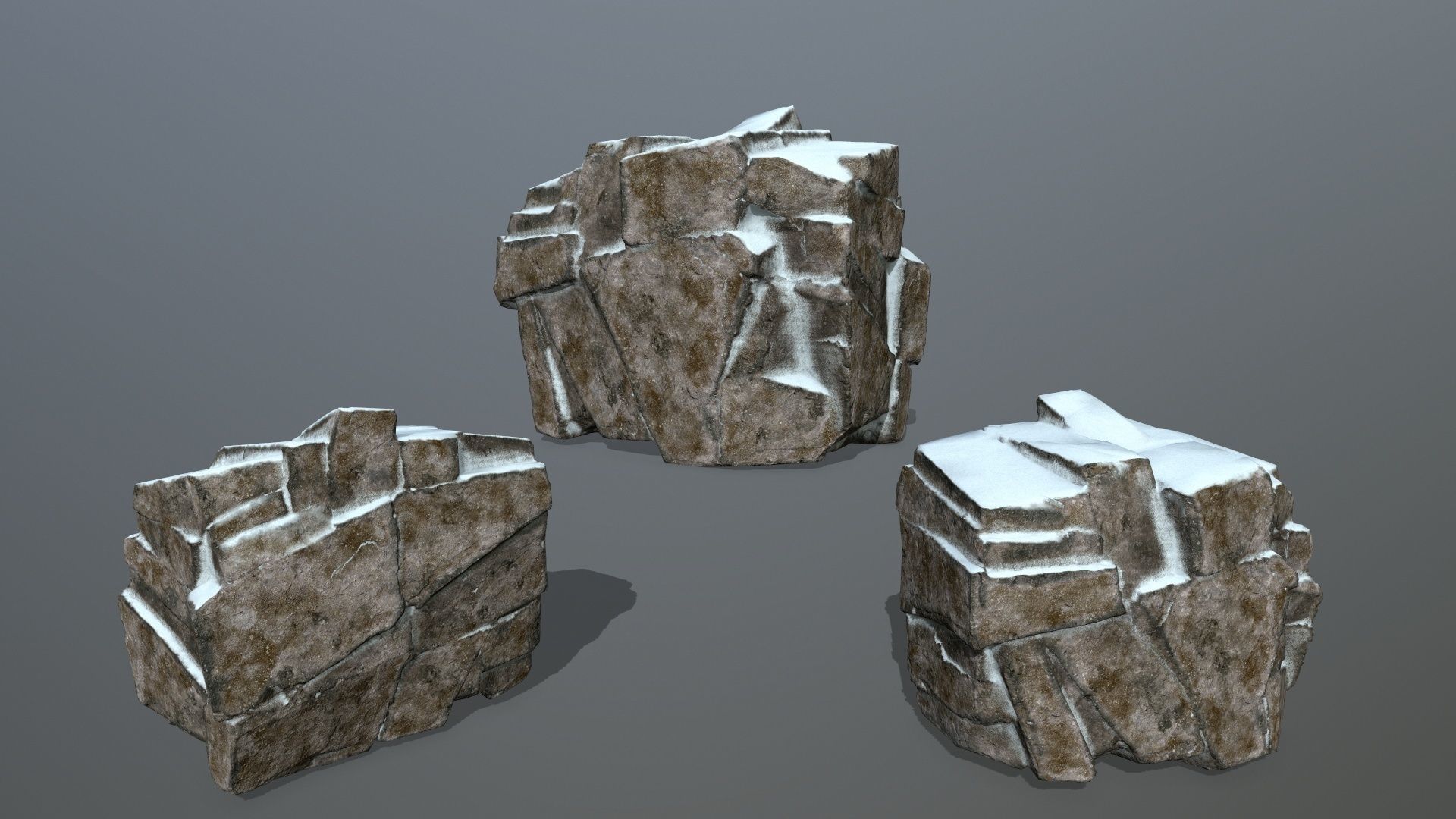 snow rocks Low-poly 3D model_12