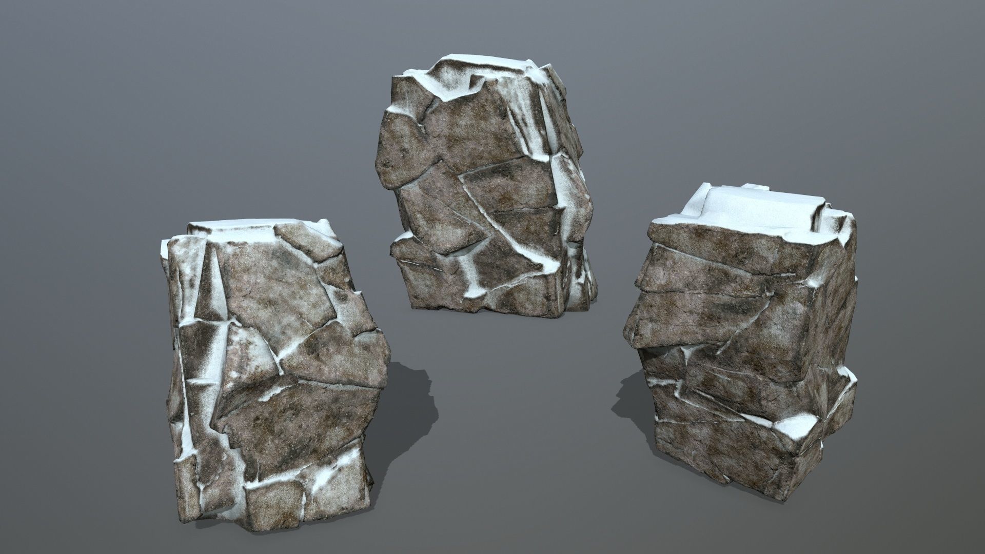 snow rocks Low-poly 3D model_9