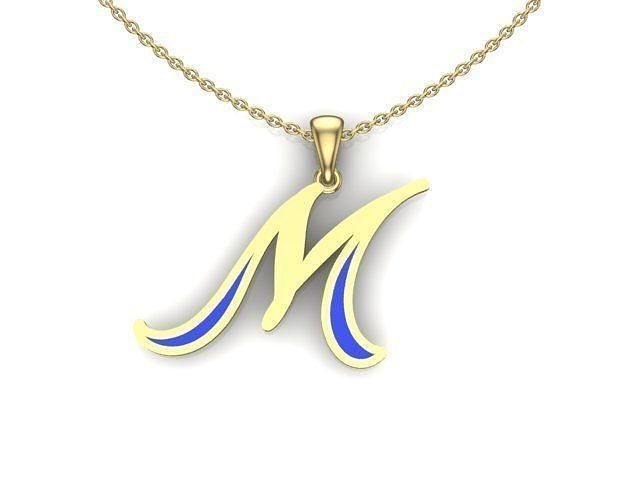 M letter pendant enemal 3D print model