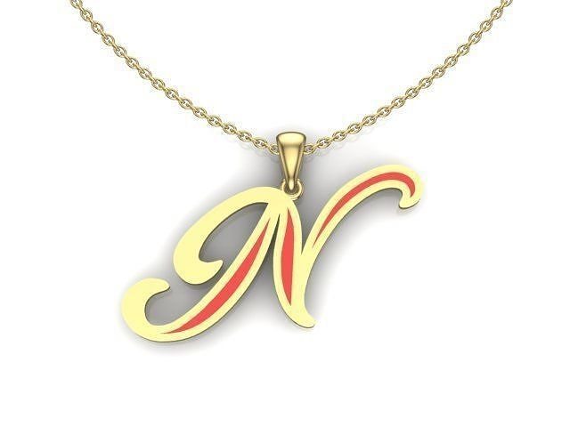 N letter pendant enemal  3D print model