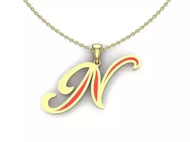 N letter pendant enemal 3D print model