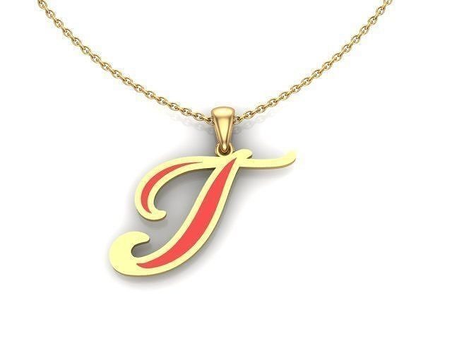 T letter pendant enemal 3D print model