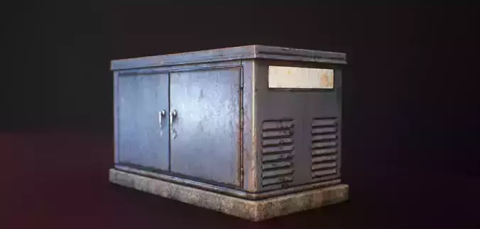 PBR Electric Box Texture Variation  Low-poly 3D model