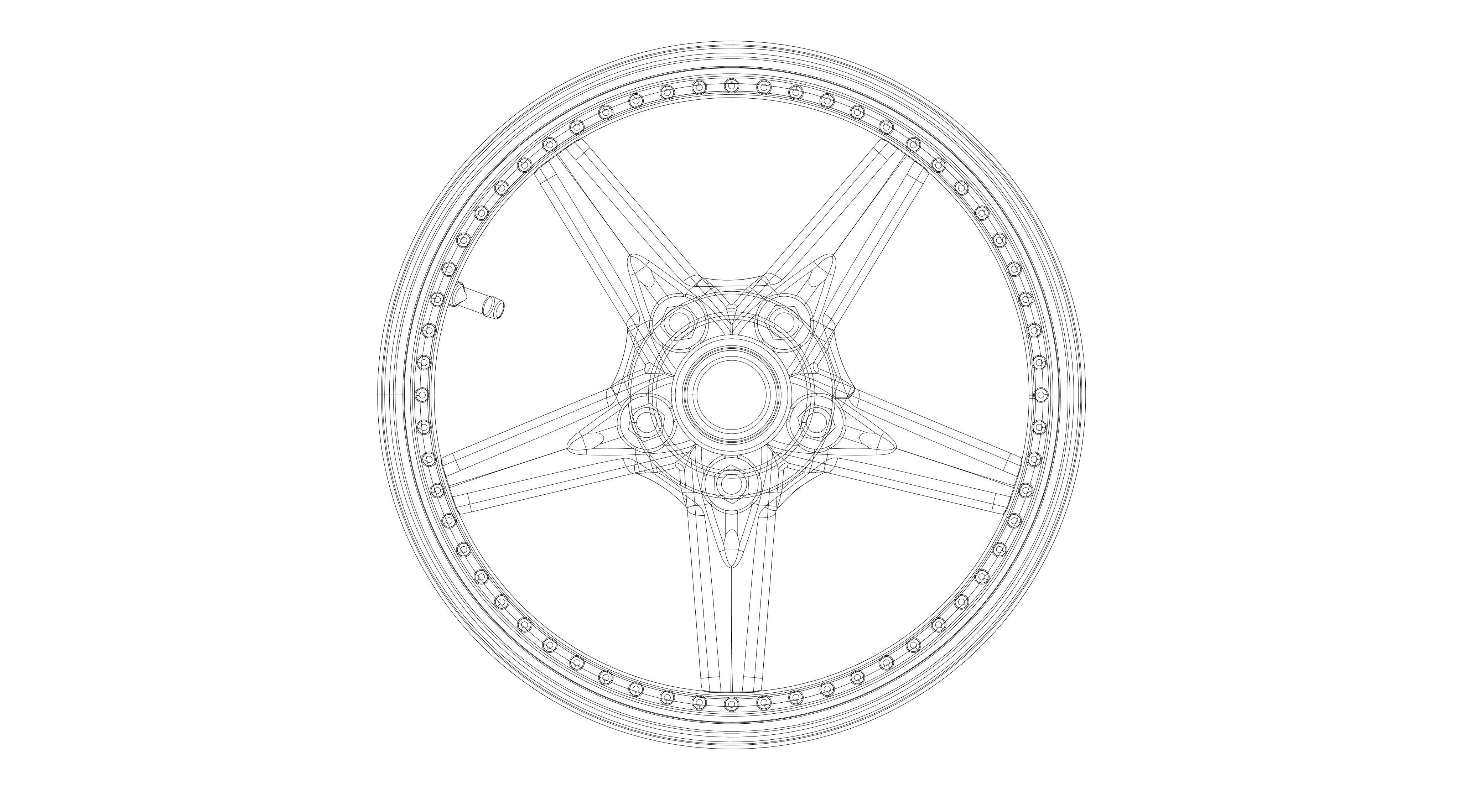 3D printable 5-spoke wheel with accessories 3D print model_3