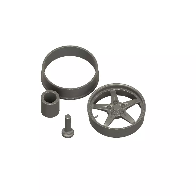 3D printable 5-spoke wheel with accessories 3D print model_0