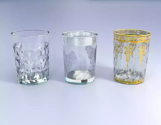Moroccan Glasses also for a teaset and Christmas 3D model