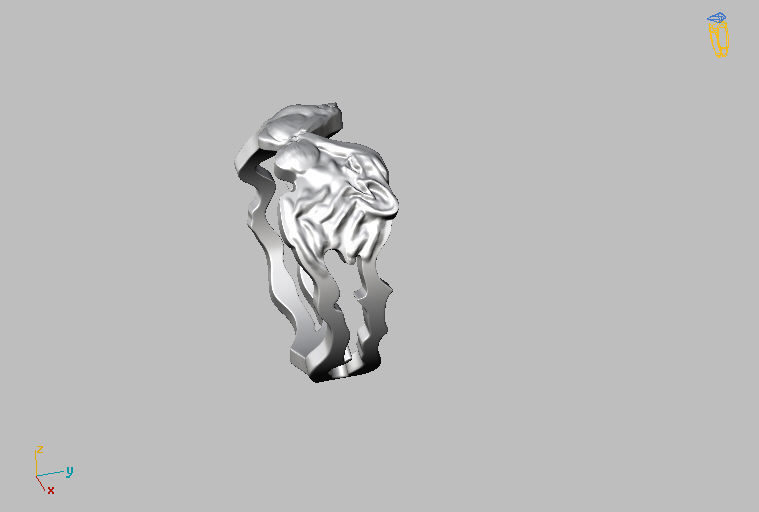 Lion Ring 3D print model_9