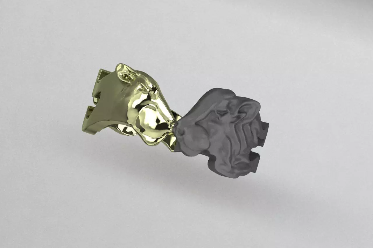 Lion Ring 3D print model_0
