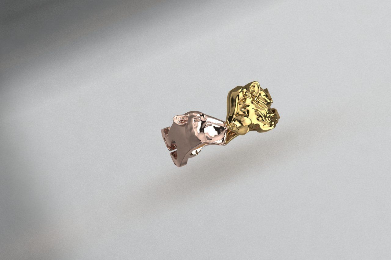 Lion Ring 3D print model_1