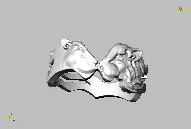 Lion Ring 3D print model_8