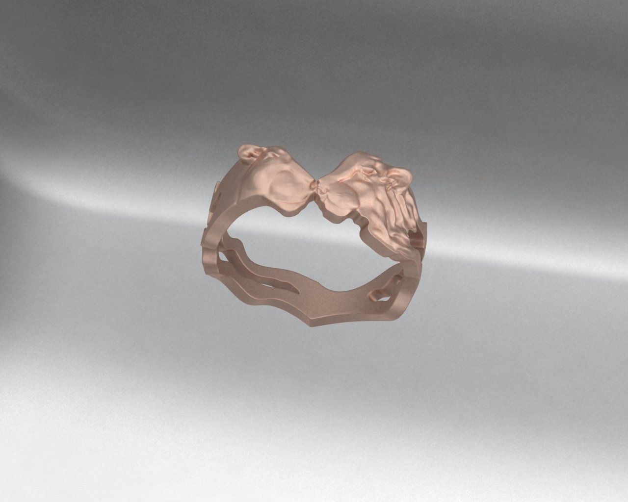 Lion Ring 3D print model_4