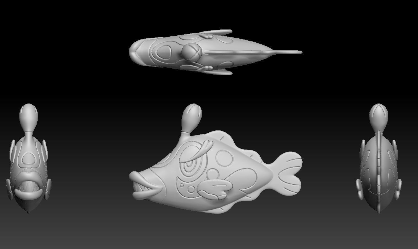 Pokemon Bruxish 3D print model_1