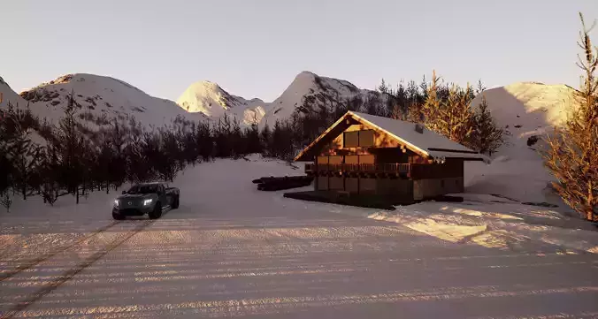 chalet cabin wooden log house