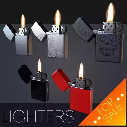 Zippo - Oil lighters Low-poly 3D model