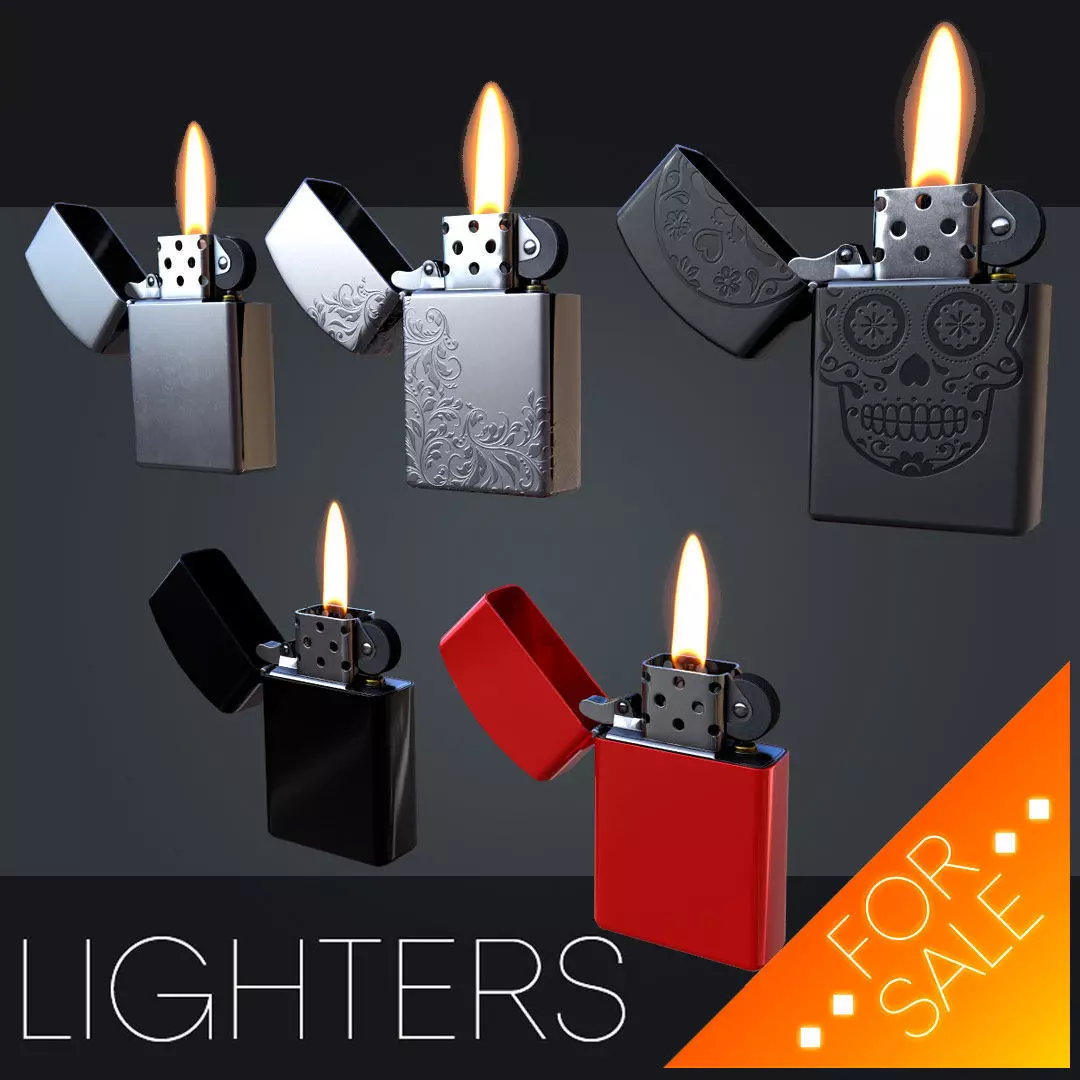 Zippo - Oil lighters Low-poly 3D model_0