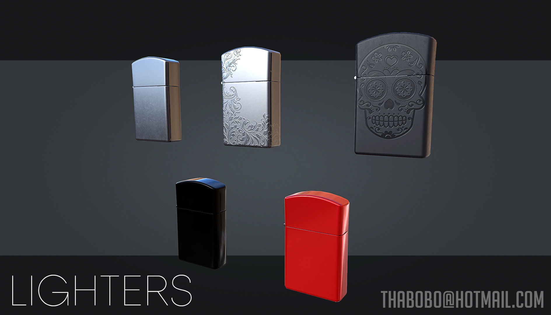 Zippo - Oil lighters Low-poly 3D model_2