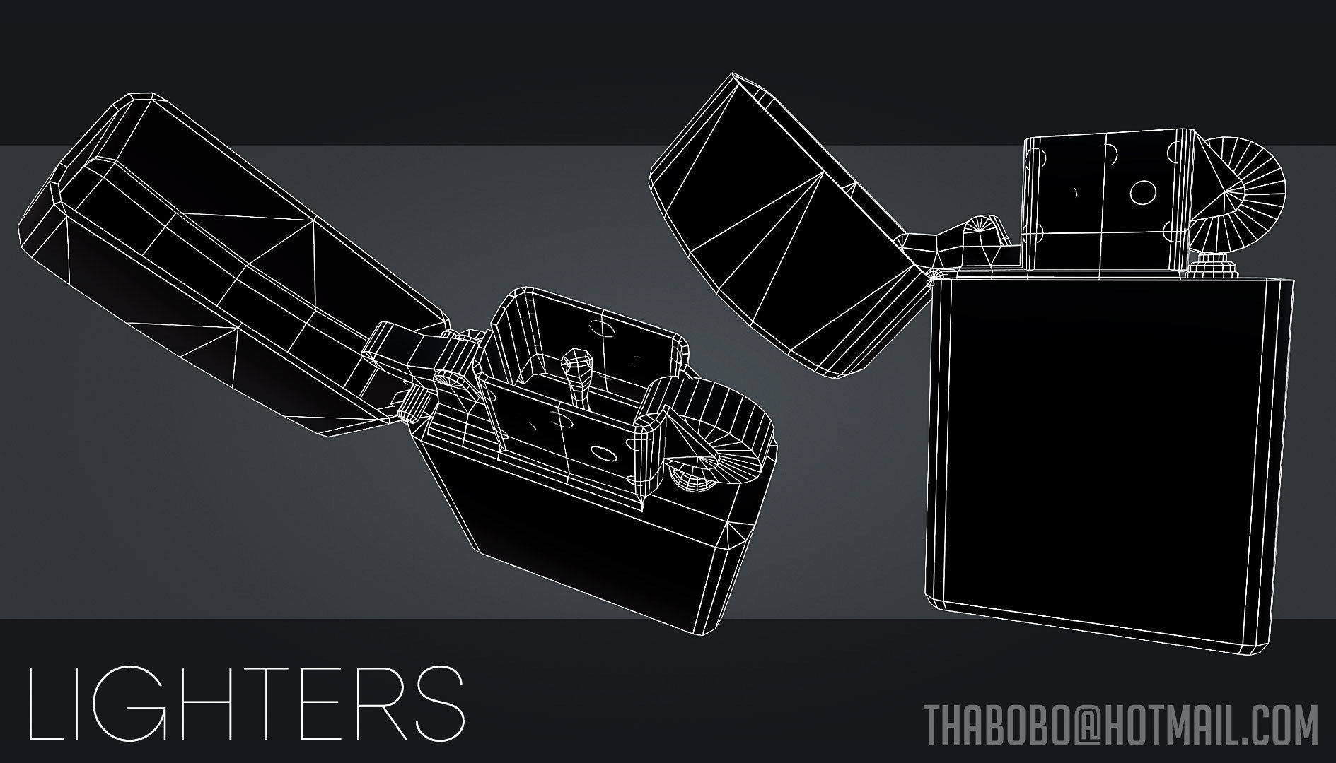 Zippo - Oil lighters Low-poly 3D model_4