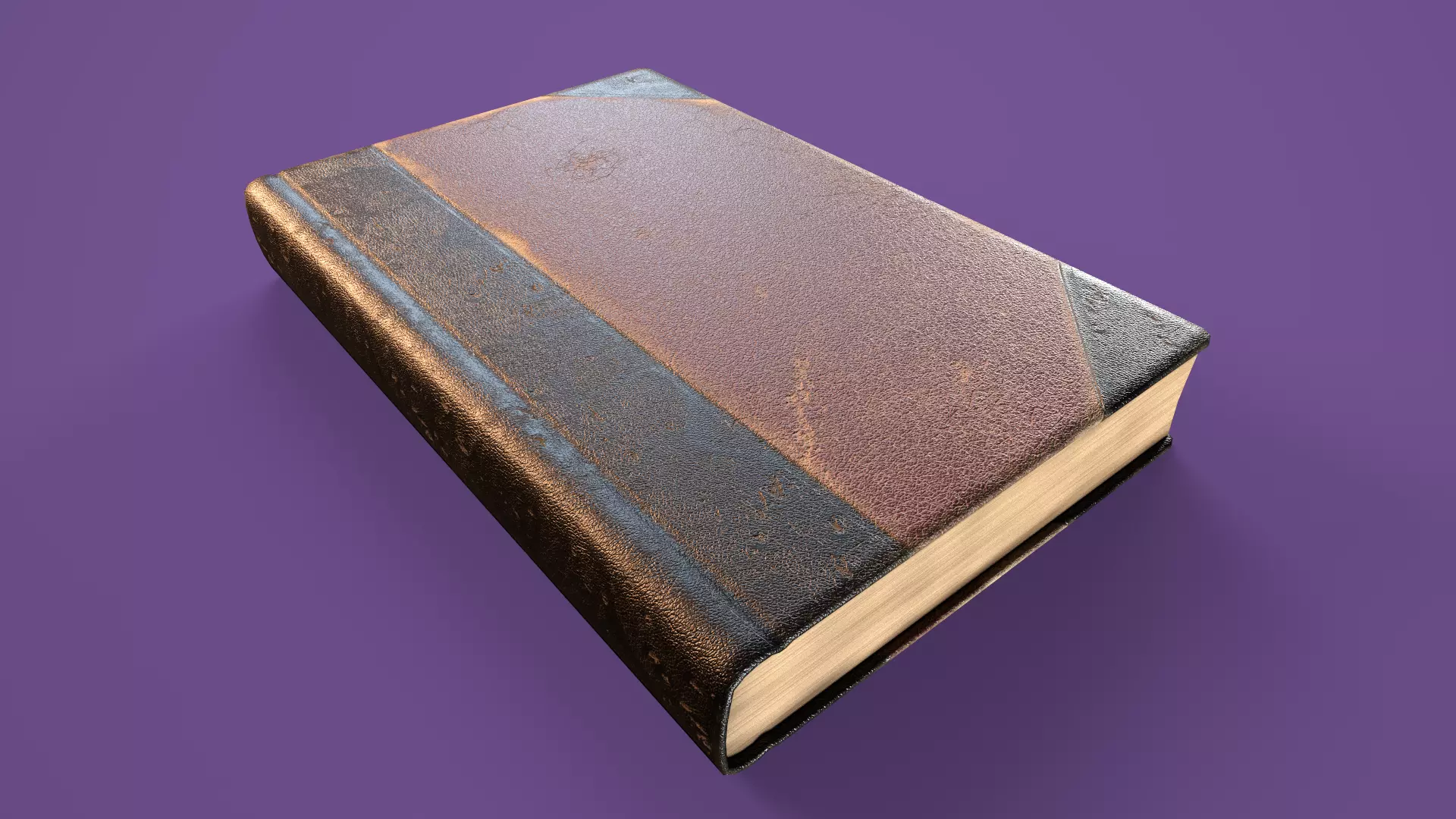 Old Worn Book Low-poly 3D model_0