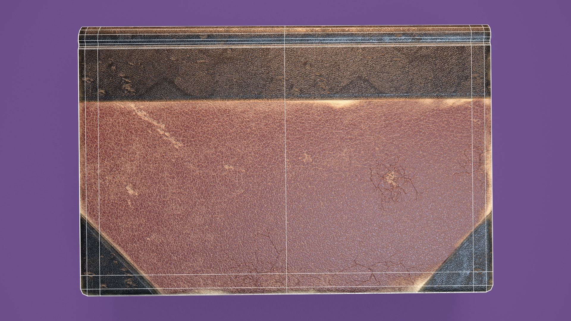 Old Worn Book Low-poly 3D model_10