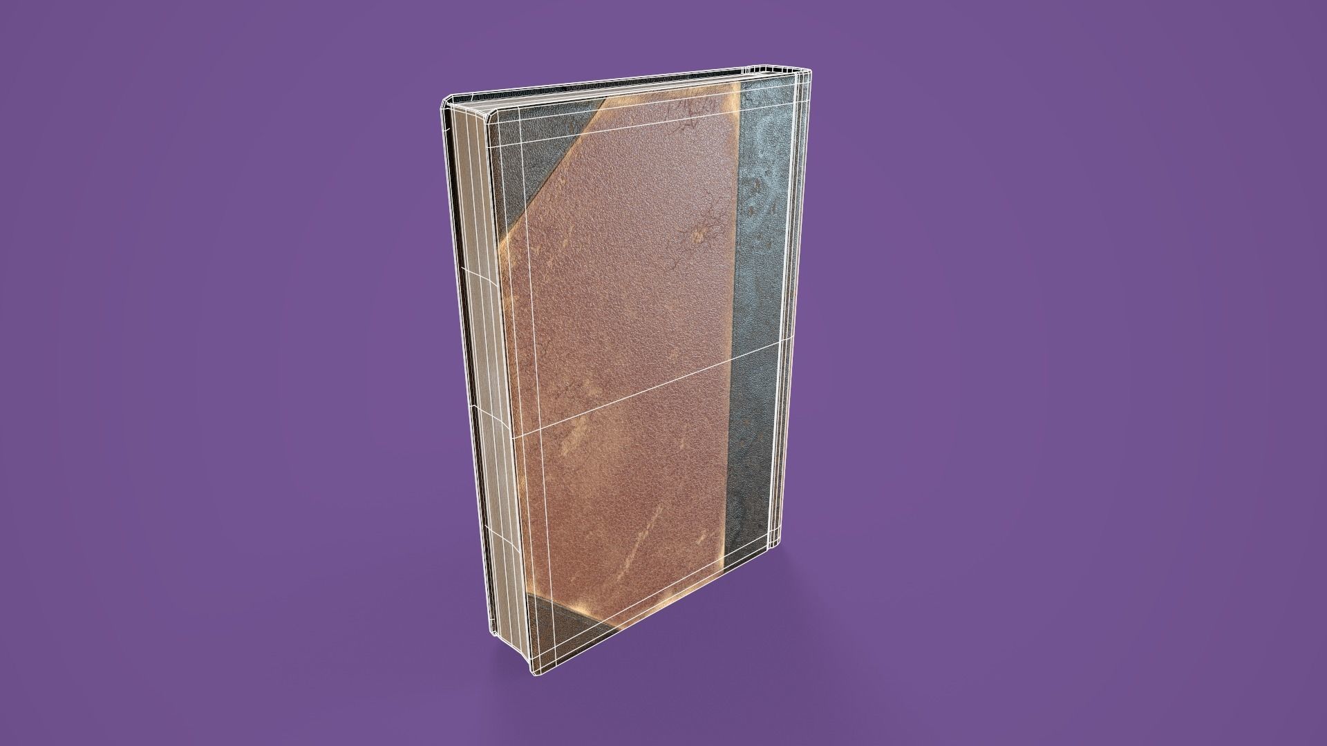 Old Worn Book Low-poly 3D model_16