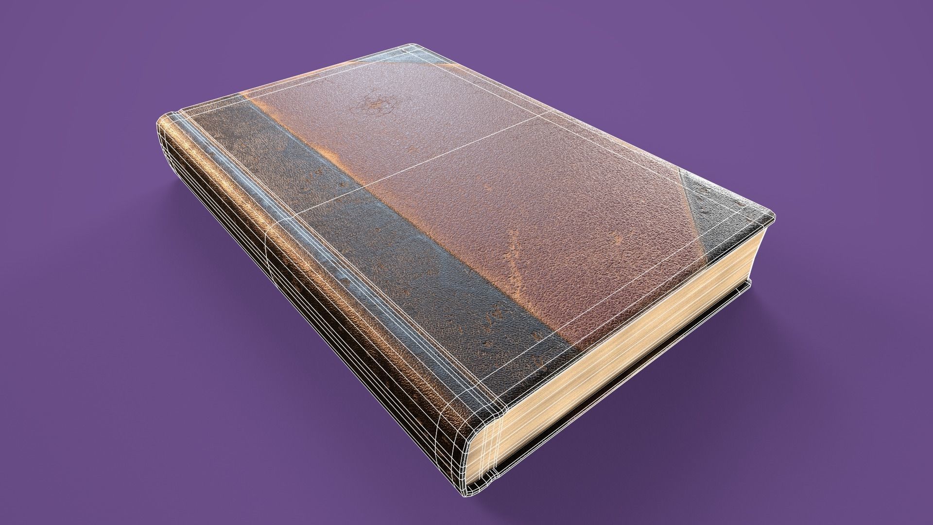 Old Worn Book Low-poly 3D model_9