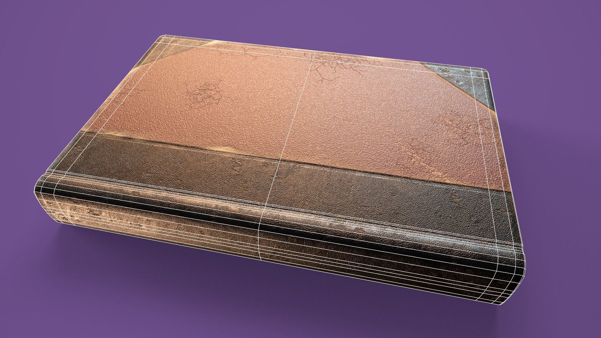 Old Worn Book Low-poly 3D model_14