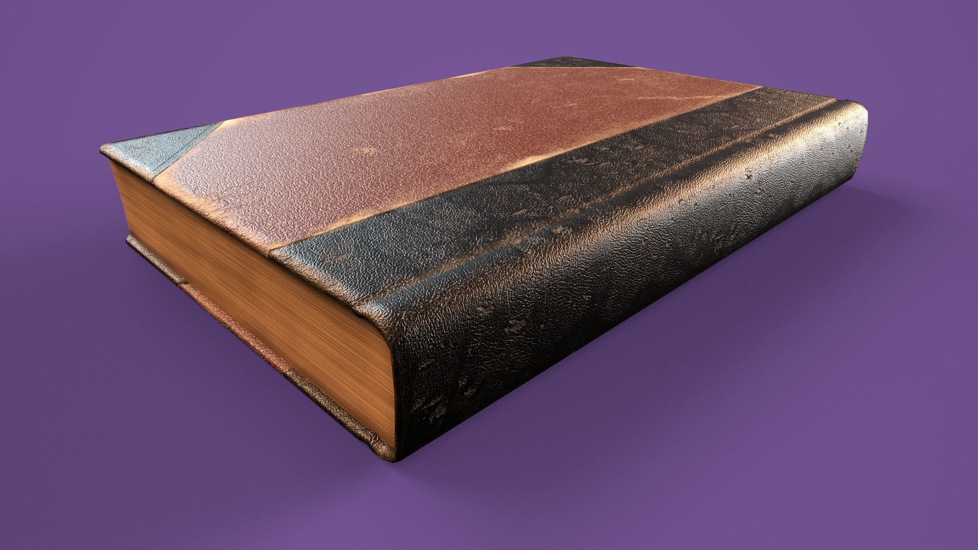 Old Worn Book Low-poly 3D model_6