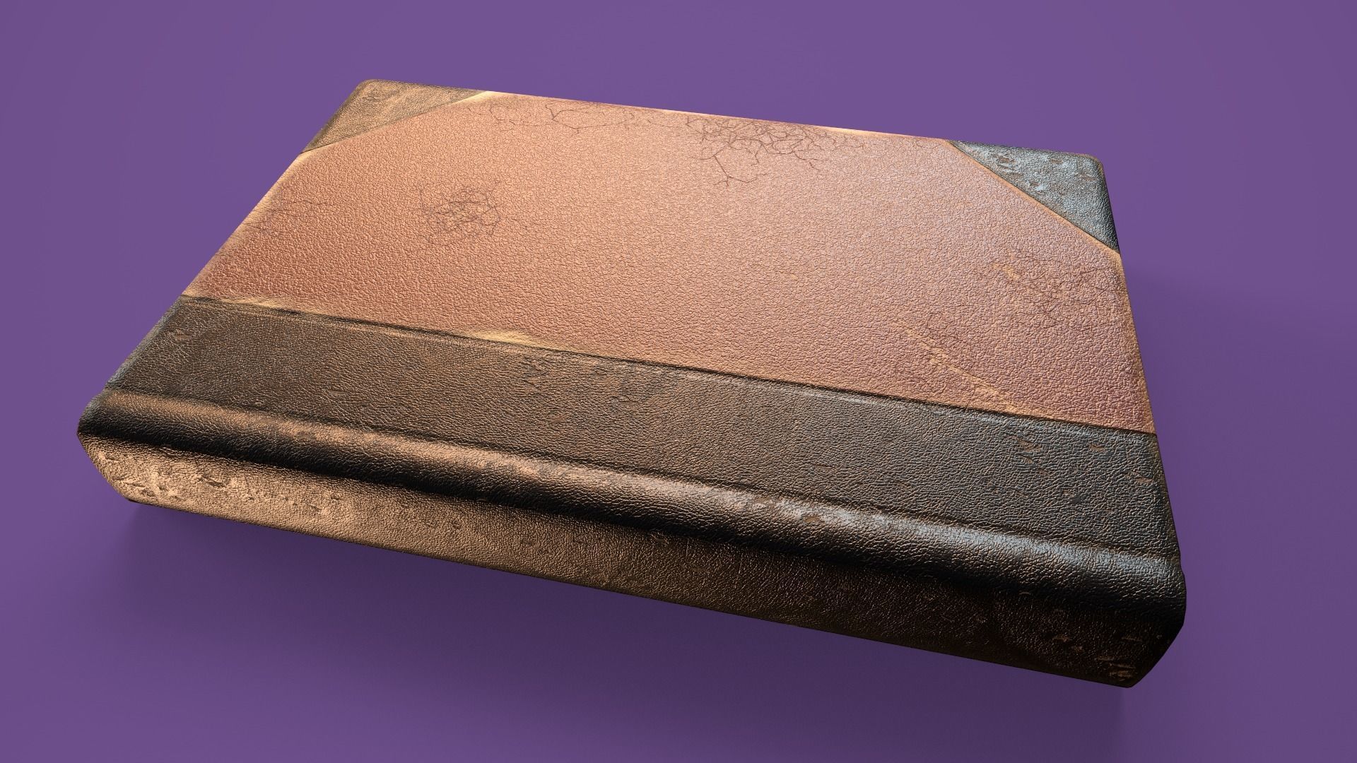 Old Worn Book Low-poly 3D model_5