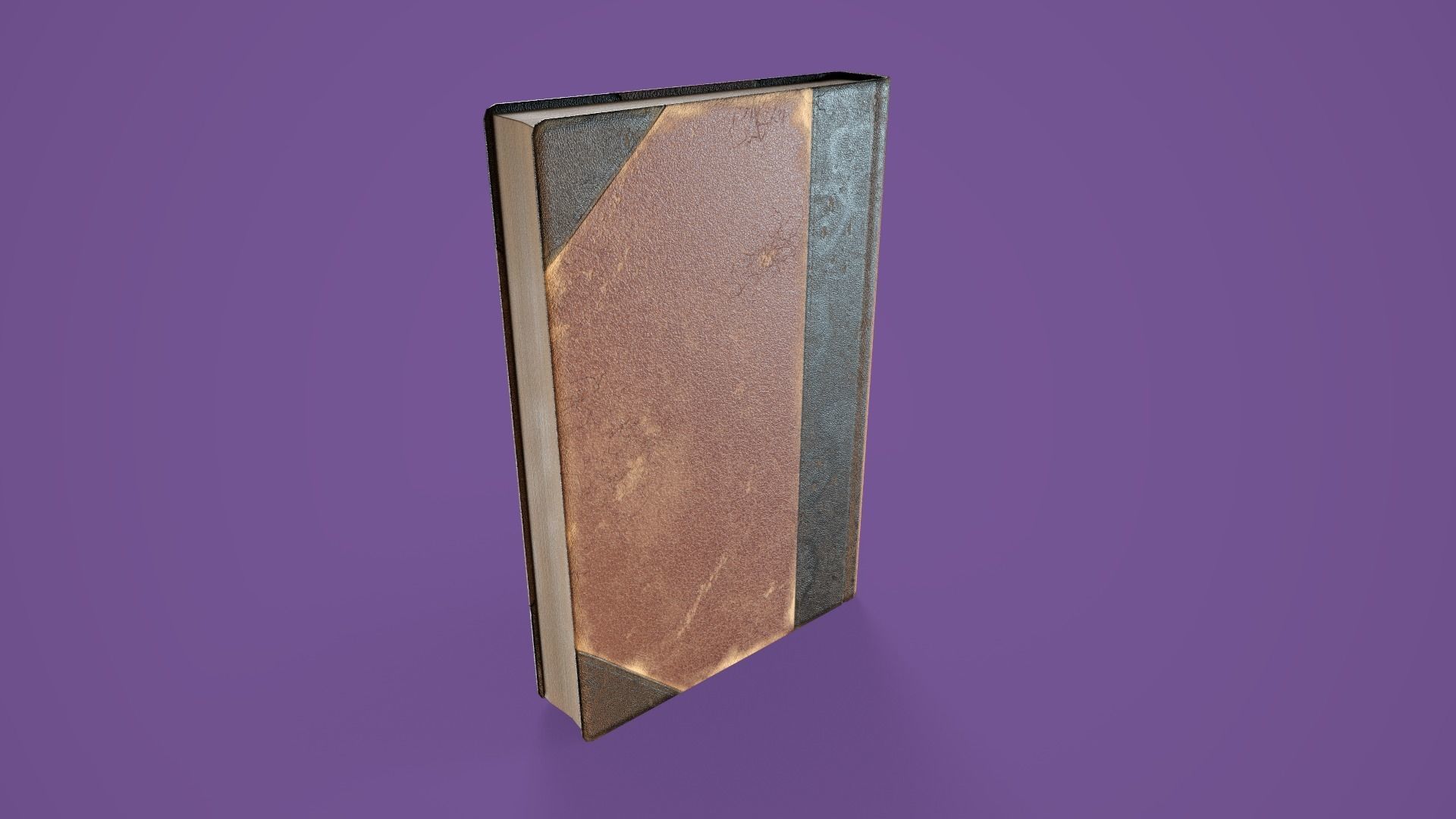 Old Worn Book Low-poly 3D model_7