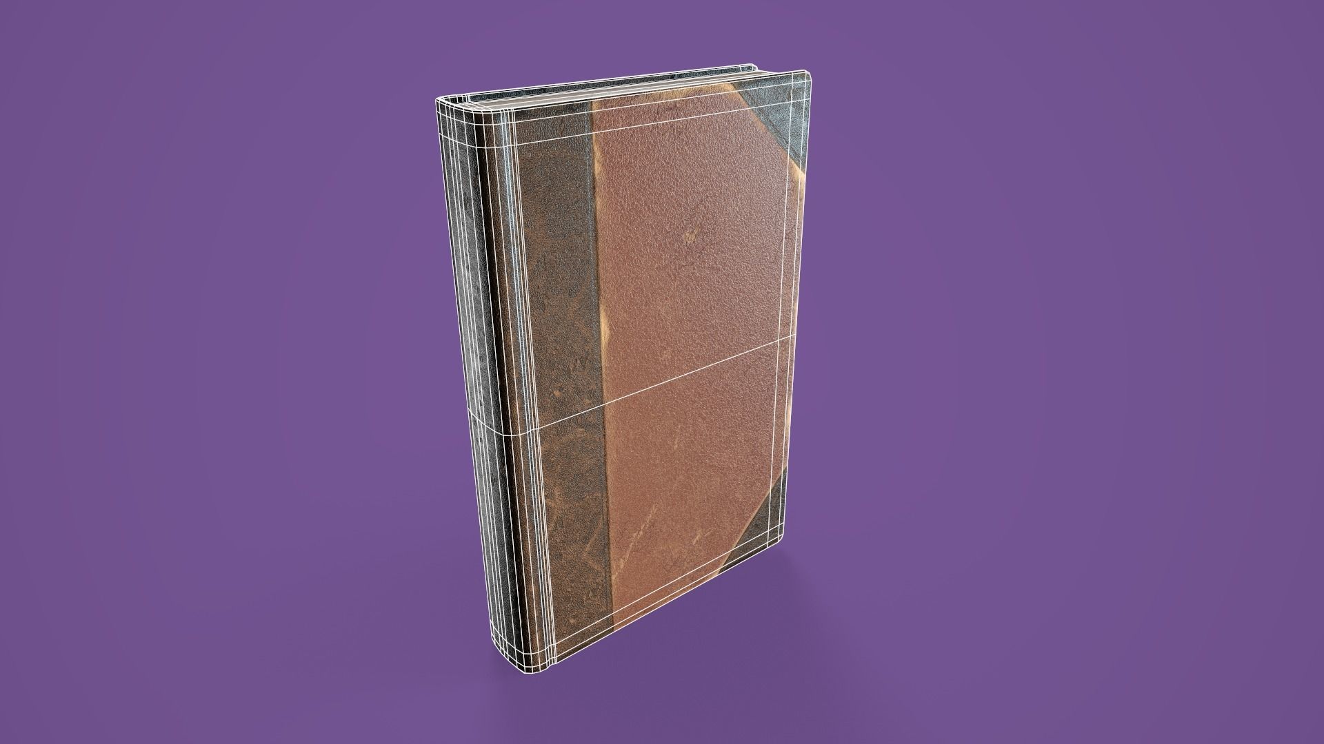 Old Worn Book Low-poly 3D model_17