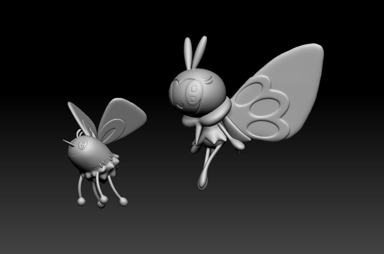 Pokemon Cutiefly Ribombee 3D print model_1