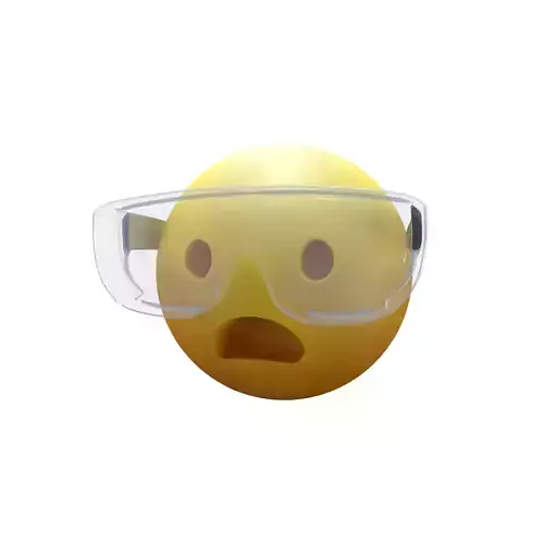 Frowning Face With Safety Glasses v1 006