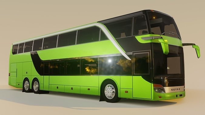 Bus Setra topclass S 431 DT Low-poly 3D model