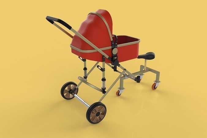 STROLLER  BABY INFANT TRIKE TROLLEY DRIVER TRAVEL 3D model